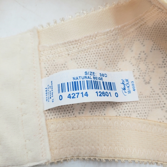 Playtex 18 Hr Bra 38D Ultimate Shoulder Comfort Natural Beige 4693 Wire Free - Picture 14 of 15